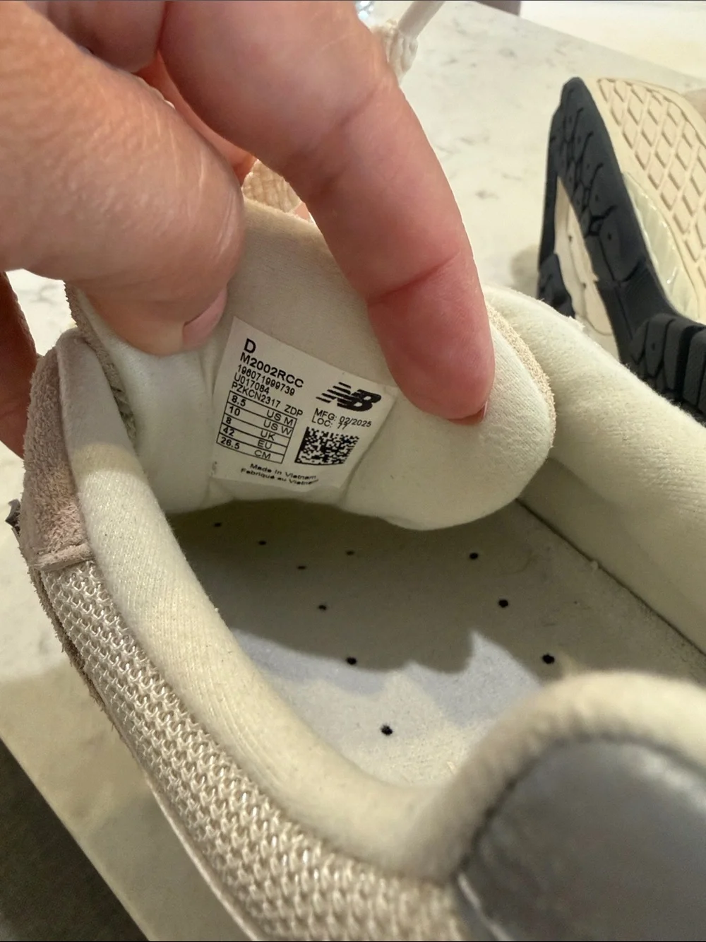 New Balance Cream/Beige 2002R Athletic Sneakers, Womens 10